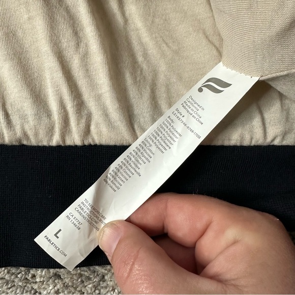 Fabletics Dream Polar Fleece Pullover Large cream black cropped half zip Sherpa - Picture 10 of 10